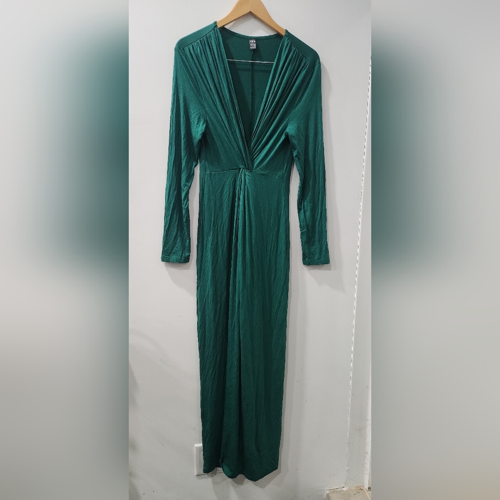 Elegant Green Long Sleeve Dress